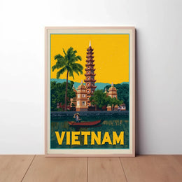 Tran Quoc Pagoda Vintage Vietnam Travel Poster PosterGoat