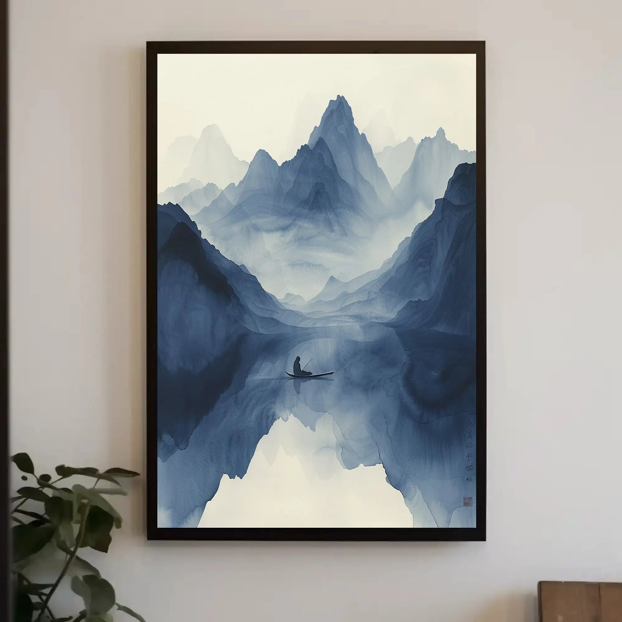 Tranquil Blue Lake Scenic View Artistic Poster PosterGoat