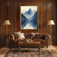 Tranquil Blue Lake Scenic View Artistic Poster PosterGoat