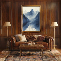 Tranquil Blue Lake Scenic View Artistic Poster PosterGoat
