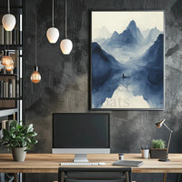 Tranquil Blue Lake Scenic View Artistic Poster PosterGoat