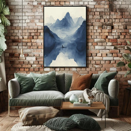 Tranquil Blue Lake Scenic View Artistic Poster PosterGoat