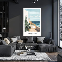 Tranquil Coastal Scene from Italy Travel Poster PosterGoat