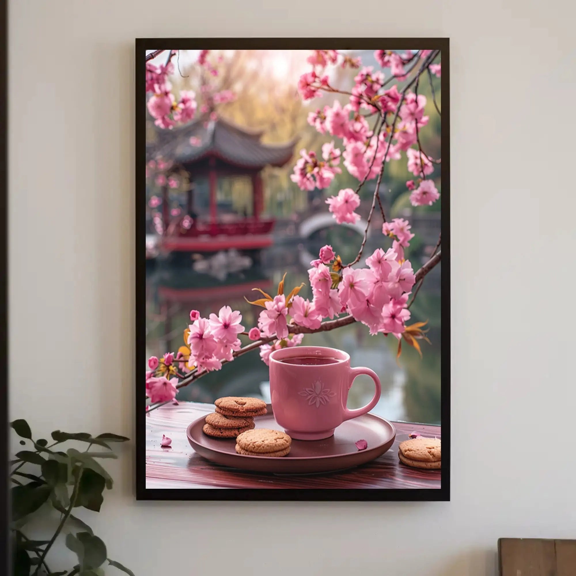 Tranquil East Asian Garden Scene Cultural Poster PosterGoat