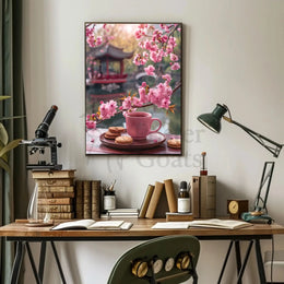 Tranquil East Asian Garden Scene Cultural Poster PosterGoat