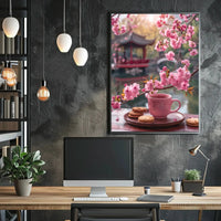 Tranquil East Asian Garden Scene Cultural Poster PosterGoat