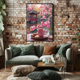 Tranquil East Asian Garden Scene Cultural Poster PosterGoat