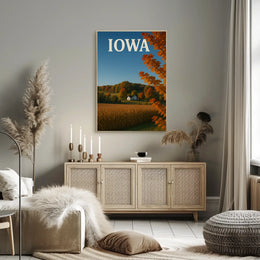Tranquil Iowa Autumn Landscape Art Travel Poster PosterGoat