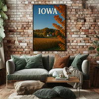Tranquil Iowa Autumn Landscape Art Travel Poster PosterGoat
