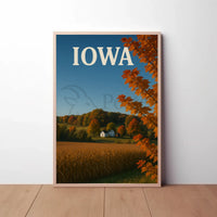 Tranquil Iowa Autumn Landscape Art Travel Poster PosterGoat