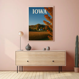 Tranquil Iowa Autumn Landscape Art Travel Poster PosterGoat