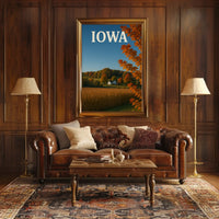 Tranquil Iowa Autumn Landscape Art Travel Poster PosterGoat