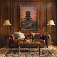 Tranquil Japanese Garden Scene Impressionistic Cultural Heritage Poster PosterGoat