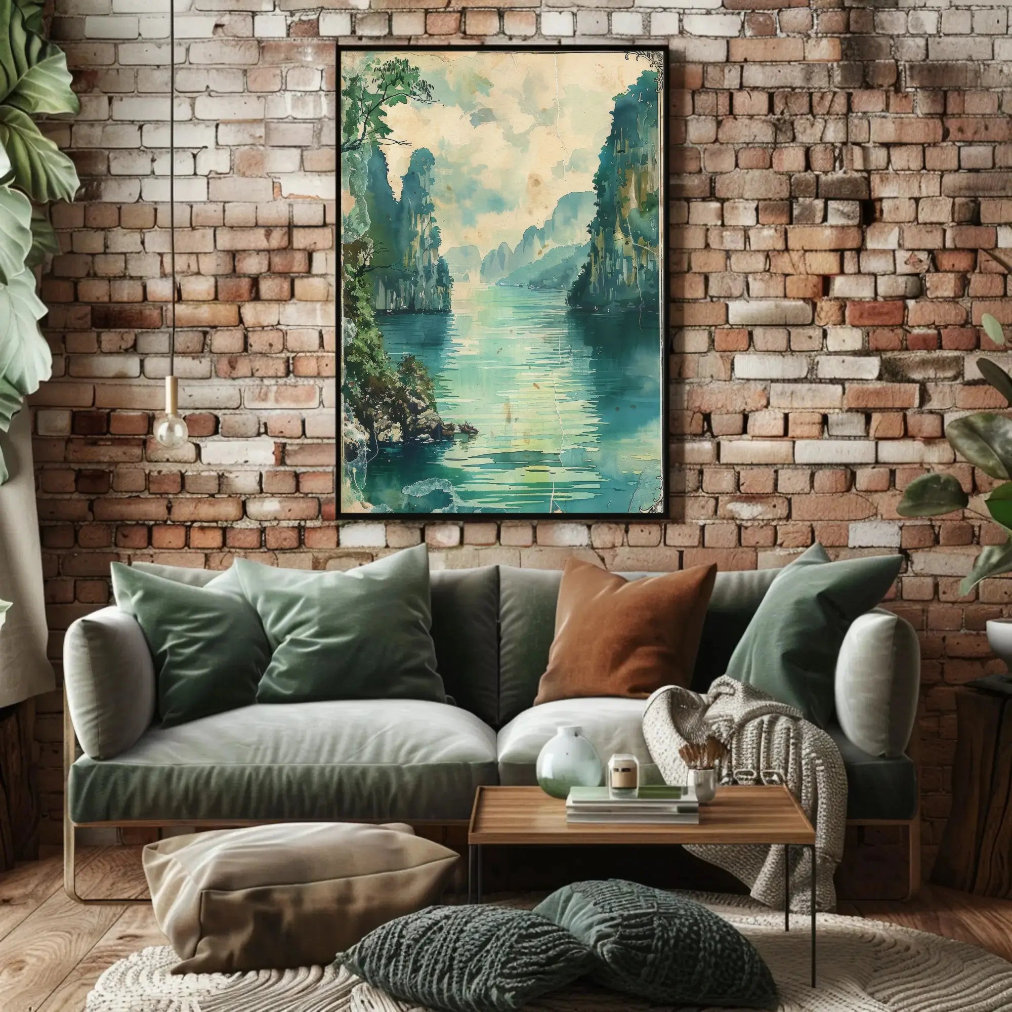 Tranquil Limestone Cliffs Southeast Asia Travel Poster PosterGoat