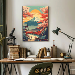 Tranquil Mount Fuji Landscape Cultural or Heritage Poster PosterGoat