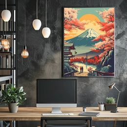 Tranquil Mount Fuji Landscape Cultural or Heritage Poster PosterGoat