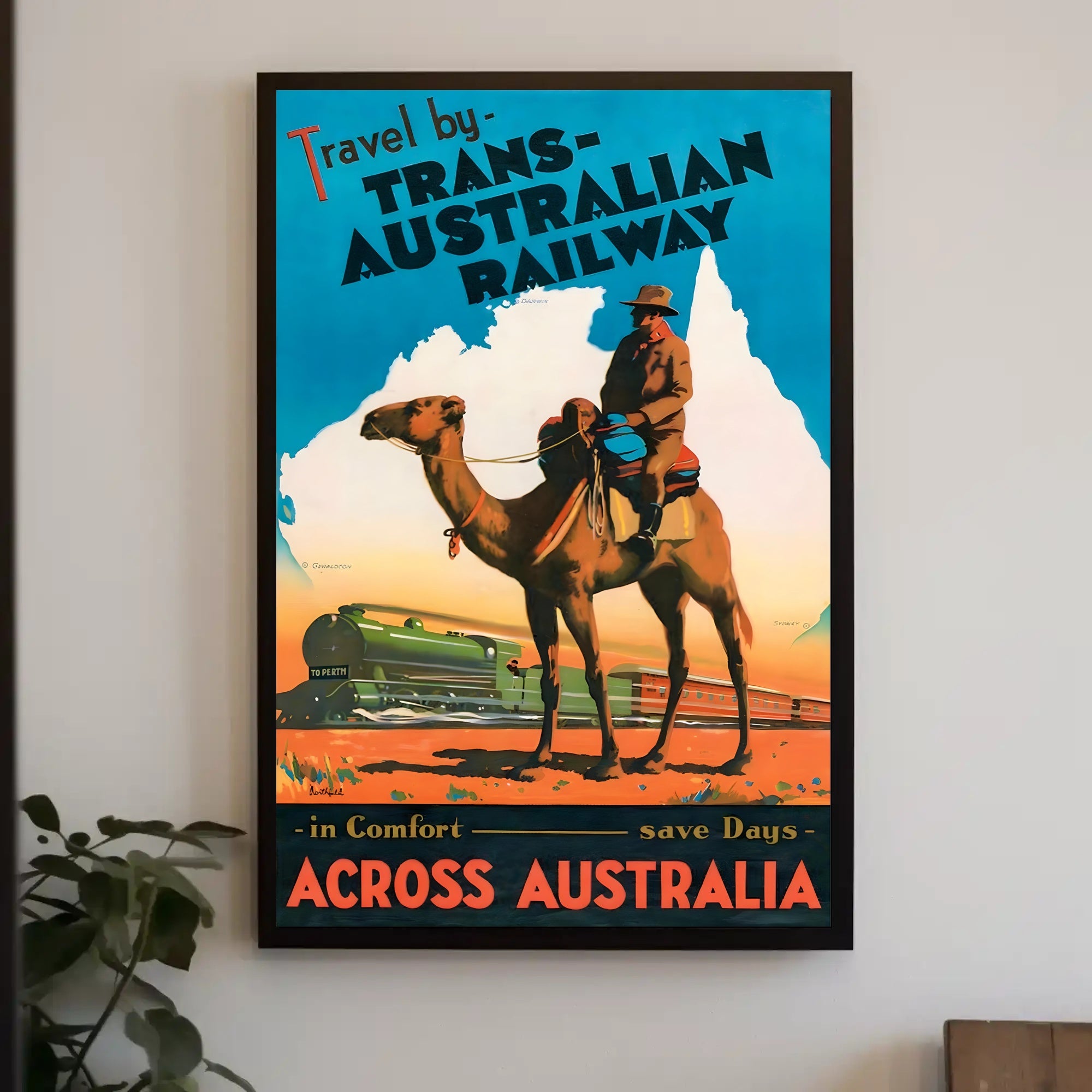 Trans-Australian Railway Vintage Travel Poster PosterGoat