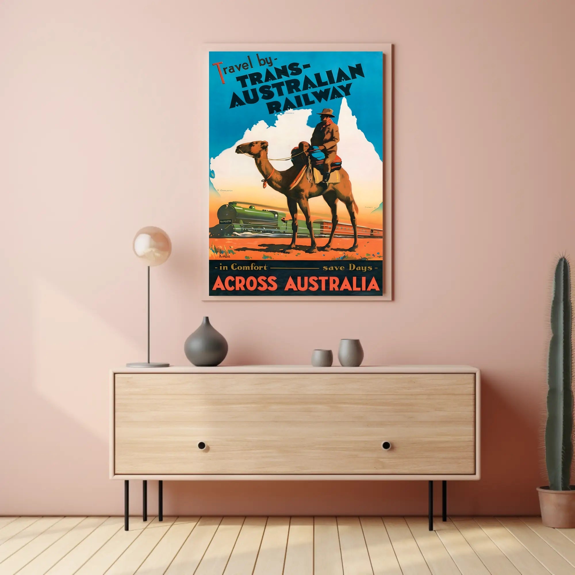 Trans-Australian Railway Vintage Travel Poster PosterGoat