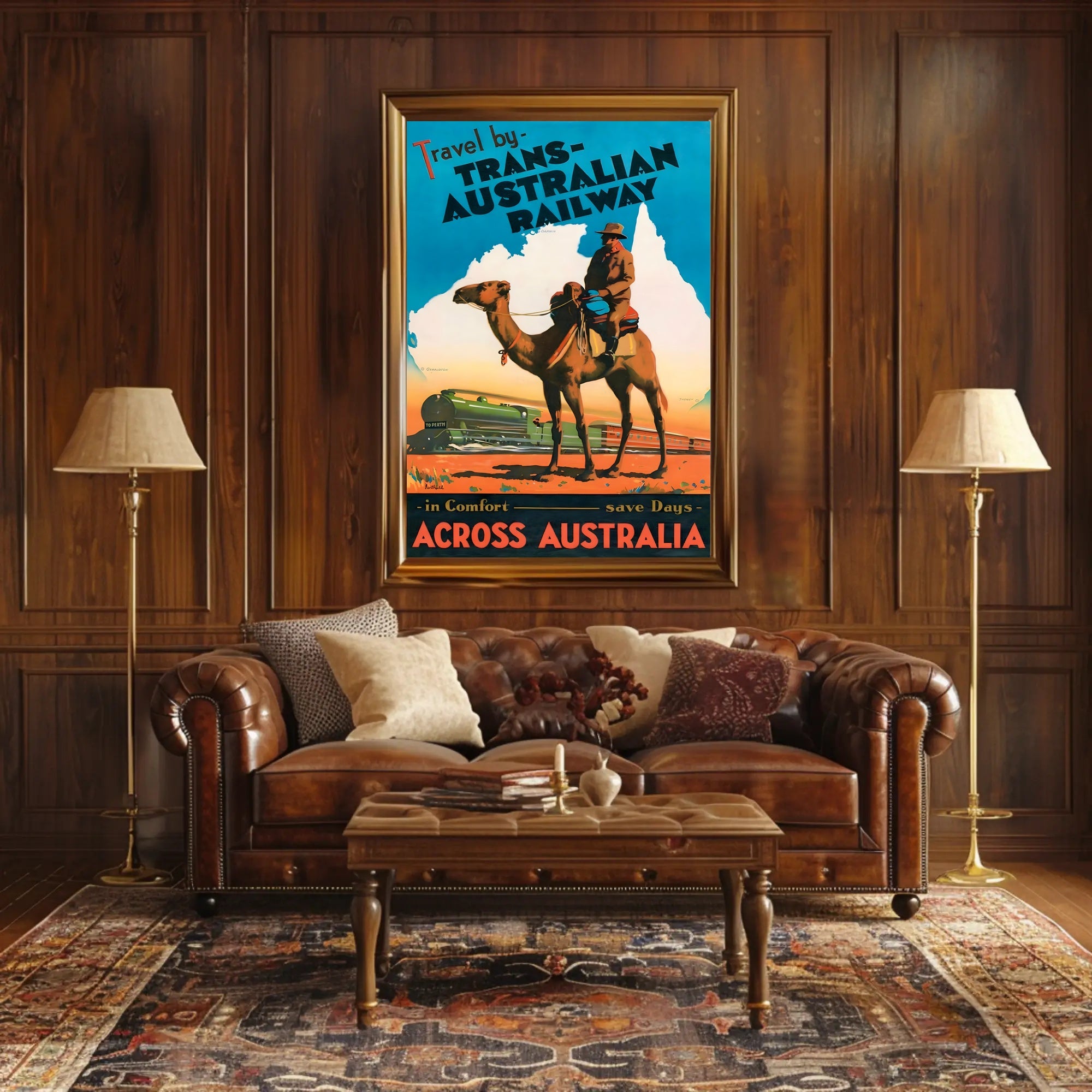 Trans-Australian Railway Vintage Travel Poster PosterGoat