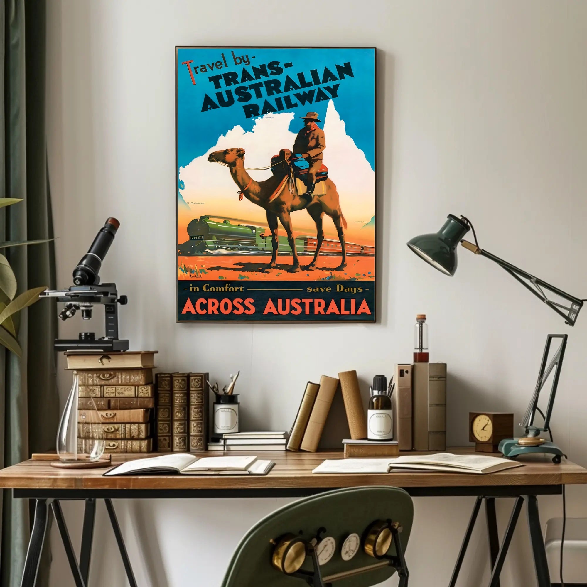 Trans-Australian Railway Vintage Travel Poster PosterGoat