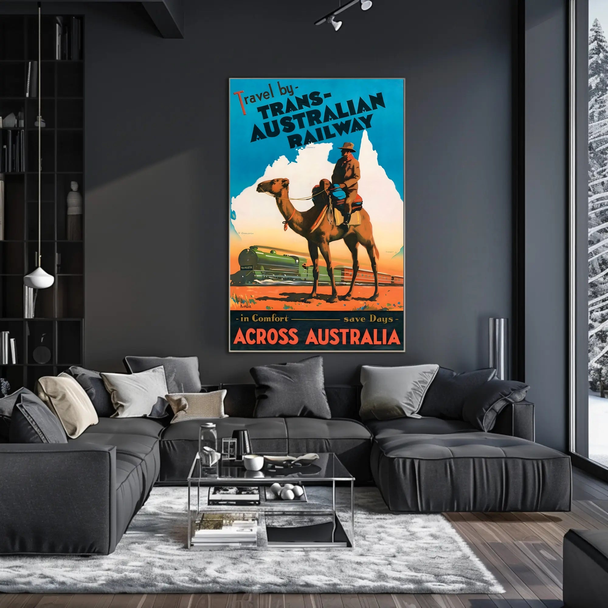 Trans-Australian Railway Vintage Travel Poster PosterGoat
