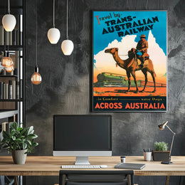 Trans-Australian Railway Vintage Travel Poster PosterGoat
