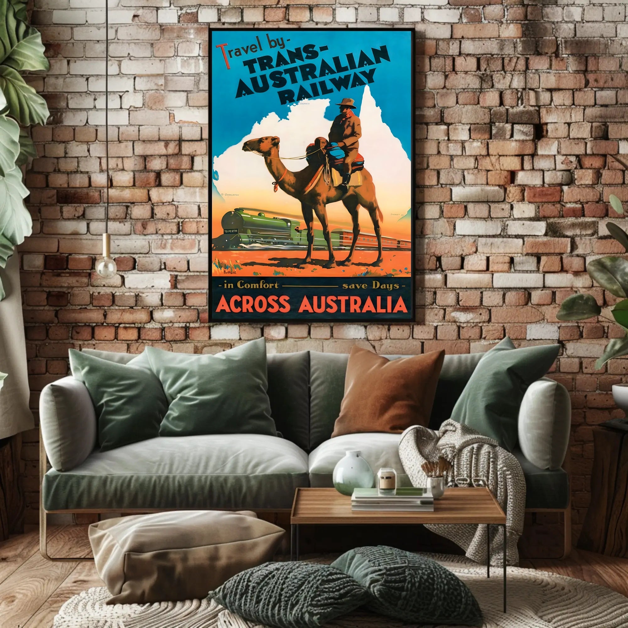 Trans-Australian Railway Vintage Travel Poster PosterGoat