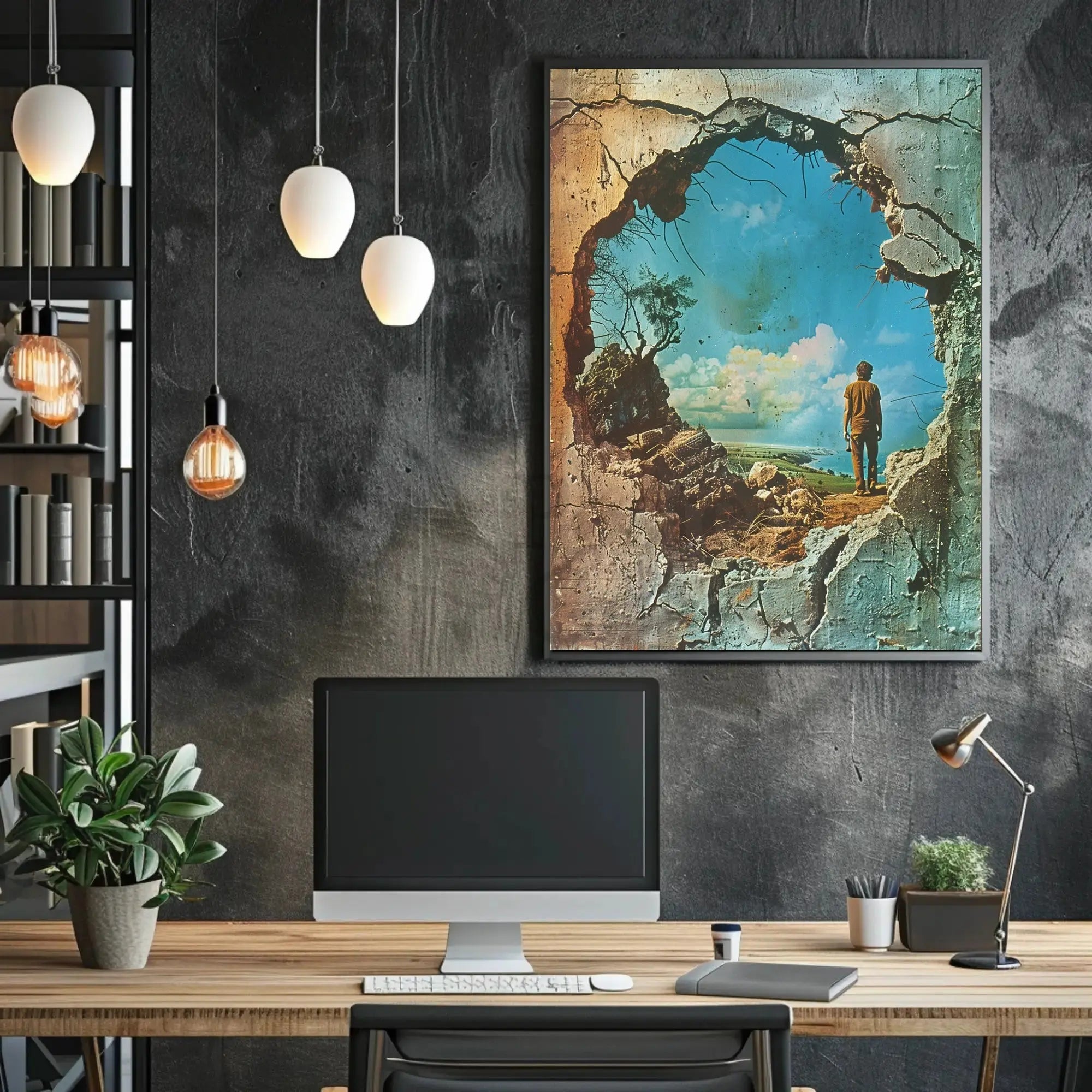 Transformation Escape Surreal Landscape Artistic Poster PosterGoat
