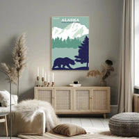 Travel Alaska Retro Wilderness Adventure Poster PosterGoat