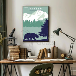 Travel Alaska Retro Wilderness Adventure Poster PosterGoat