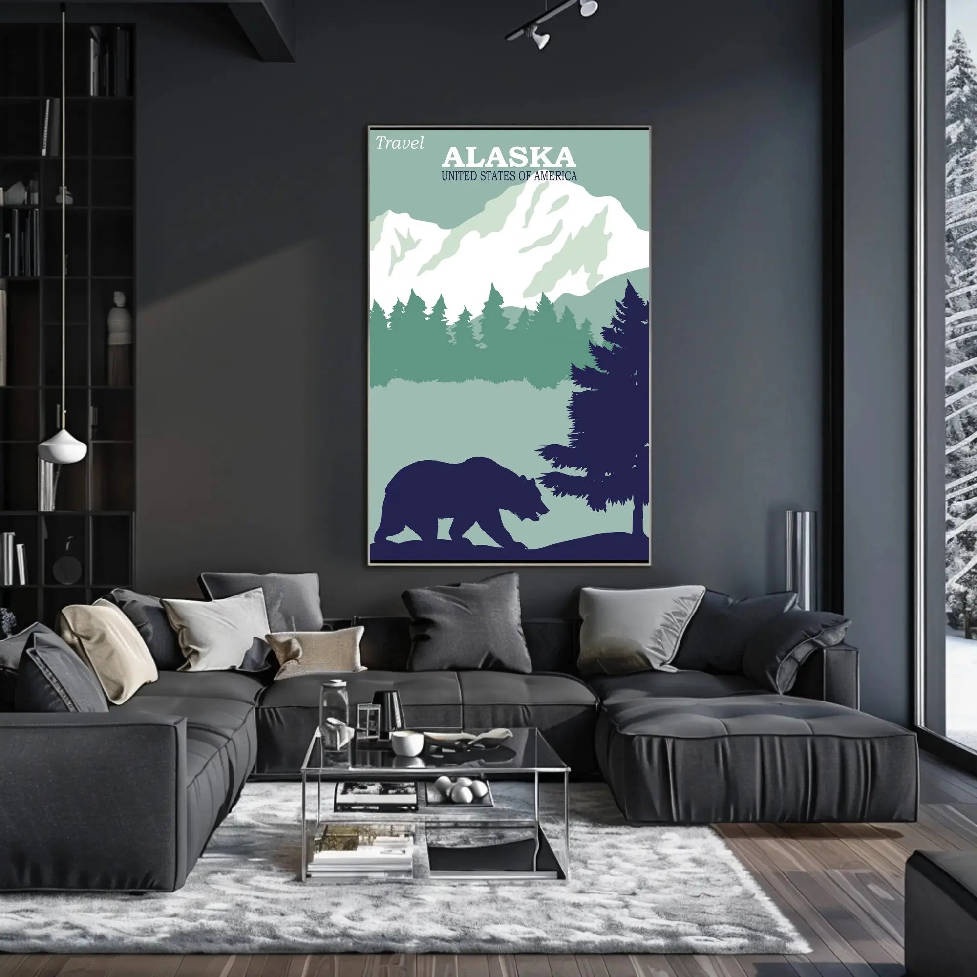 Travel Alaska Retro Wilderness Adventure Poster PosterGoat