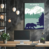 Travel Alaska Retro Wilderness Adventure Poster PosterGoat