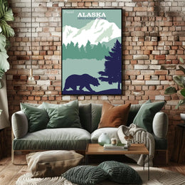 Travel Alaska Retro Wilderness Adventure Poster PosterGoat