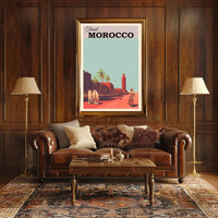 Travel Morocco Vintage Adventure Poster PosterGoat