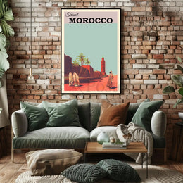 Travel Morocco Vintage Adventure Poster PosterGoat