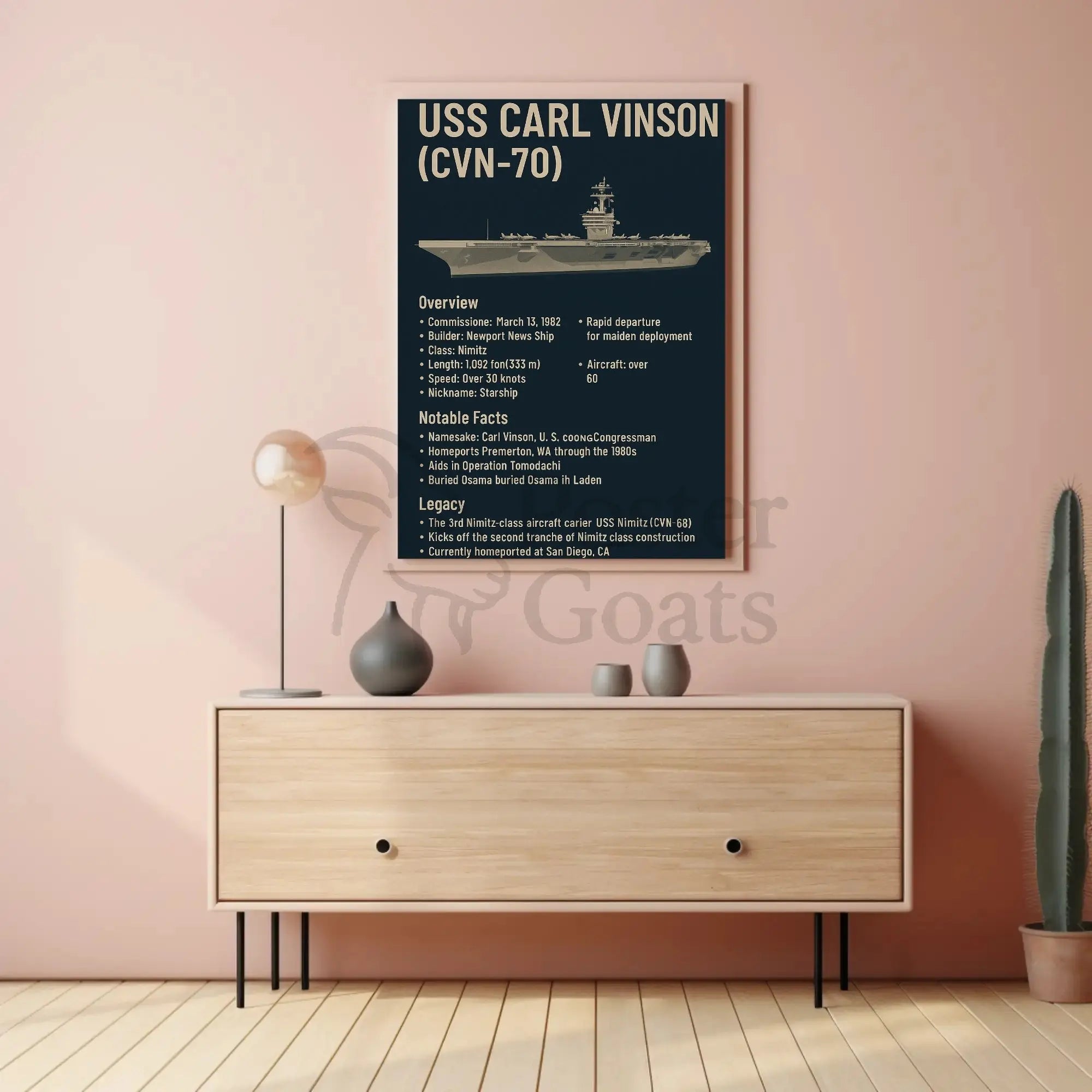 Travel Poster Featuring Ship and Historical Information PosterGoat