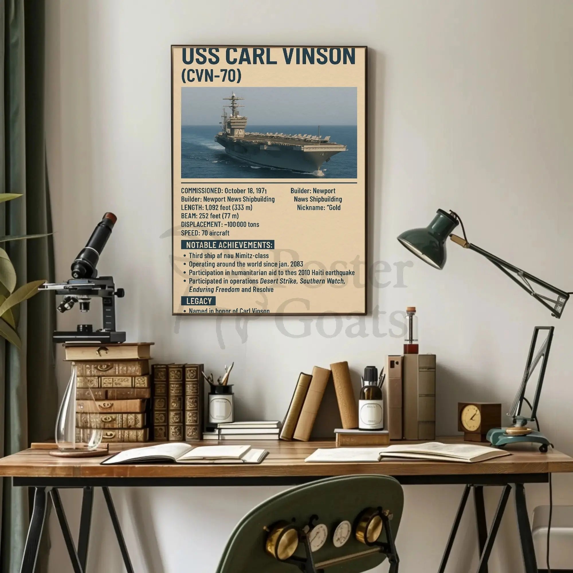 Travel Poster with Ship in the Ocean Artwork for Home Decor PosterGoat