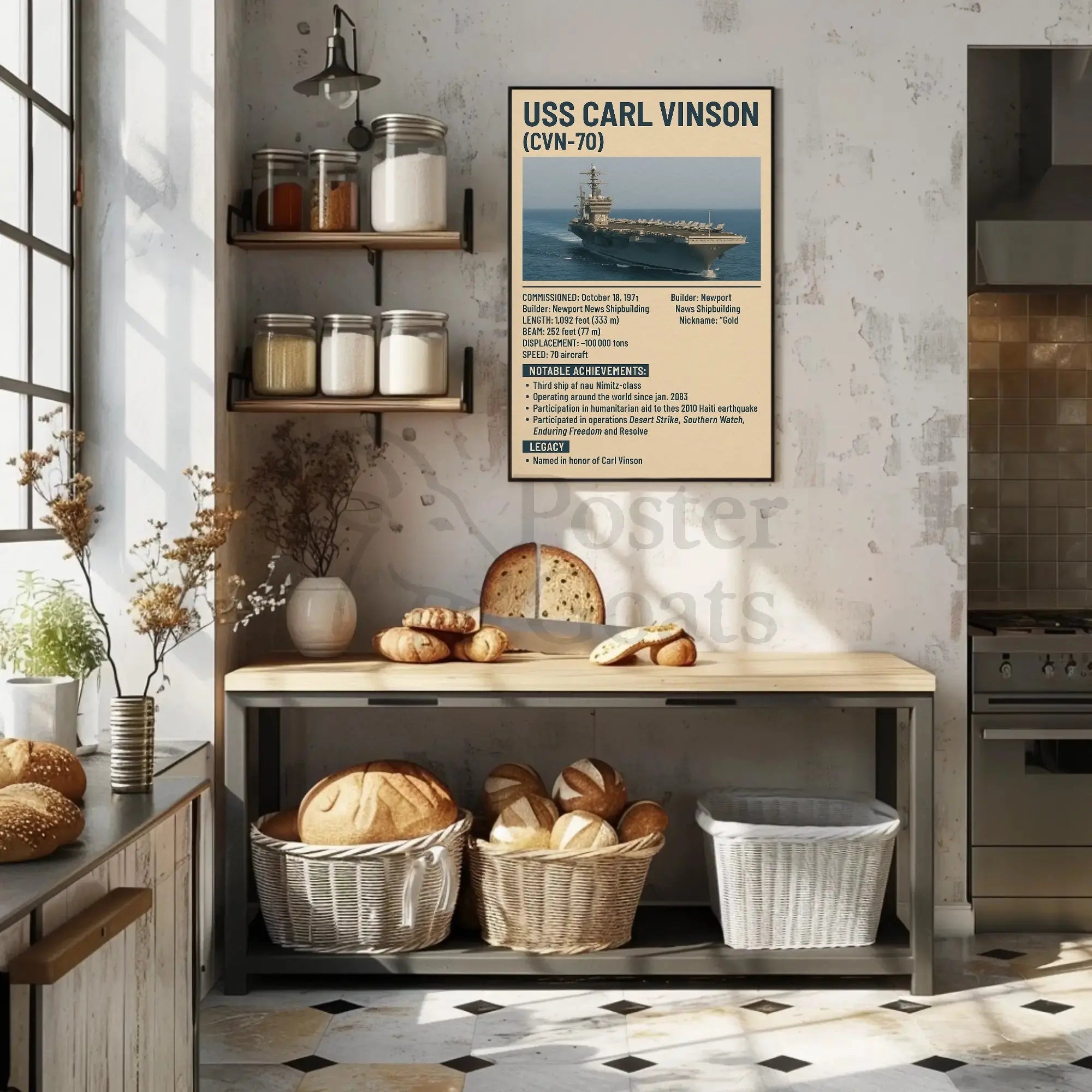 Travel Poster with Ship in the Ocean Artwork for Home Decor PosterGoat