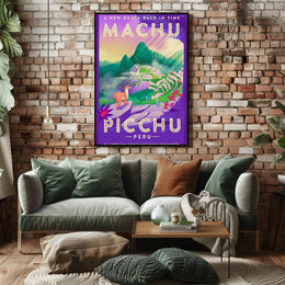 Travel to Machu Picchu Vintage Adventure Travel Poster PosterGoat