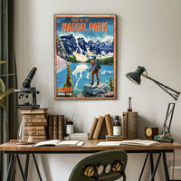 Traveler's Adventure in Banff National Park Travel Poster PosterGoat