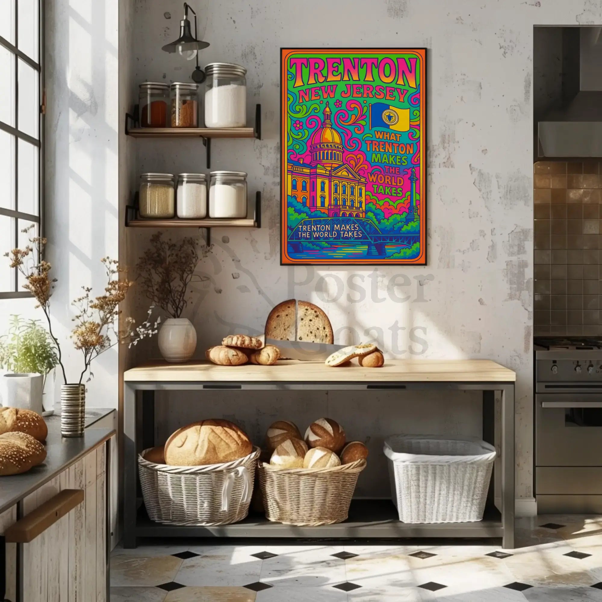 Trenton New Jersey Vibrant Heritage Artistic Poster PosterGoat
