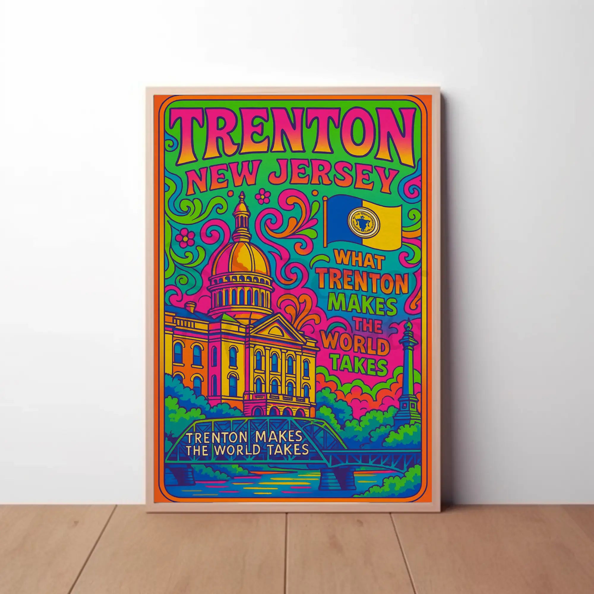 Trenton New Jersey Vibrant Heritage Artistic Poster PosterGoat