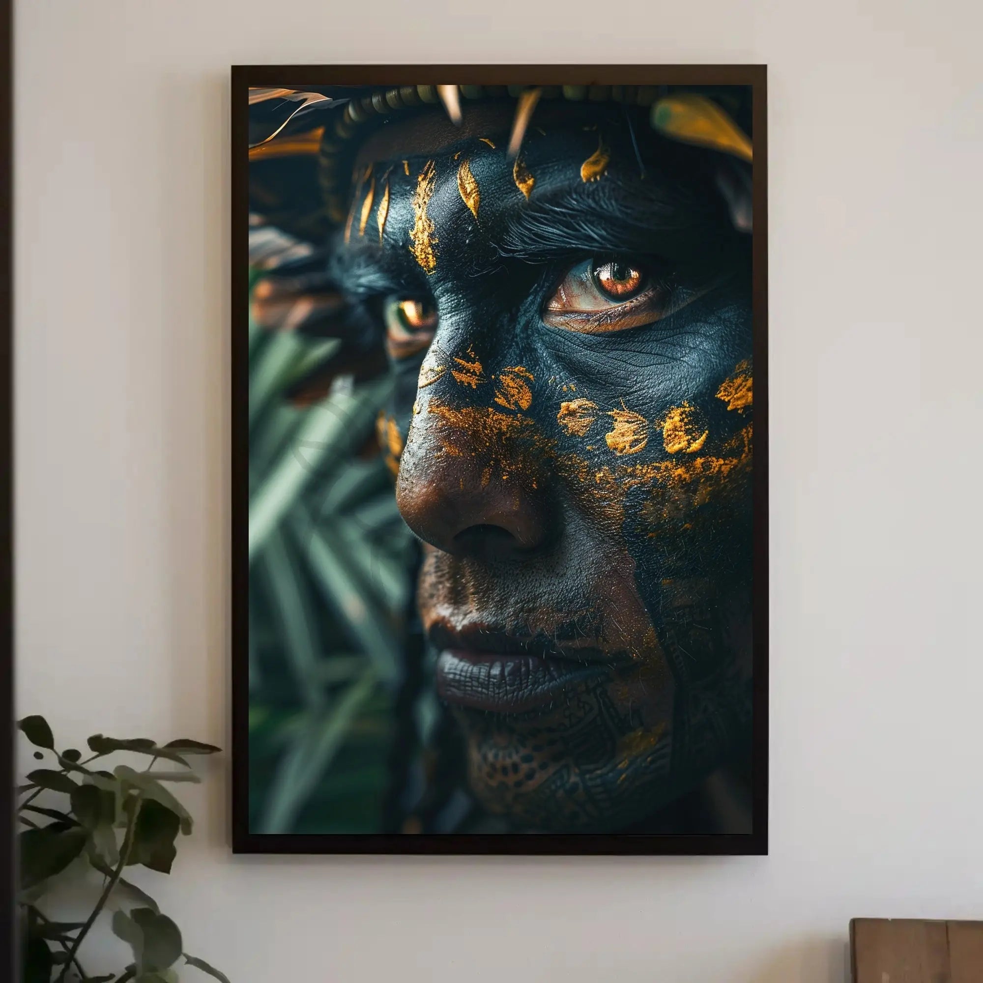 Tribal Face Art Close-Up Cultural or Heritage Poster PosterGoat