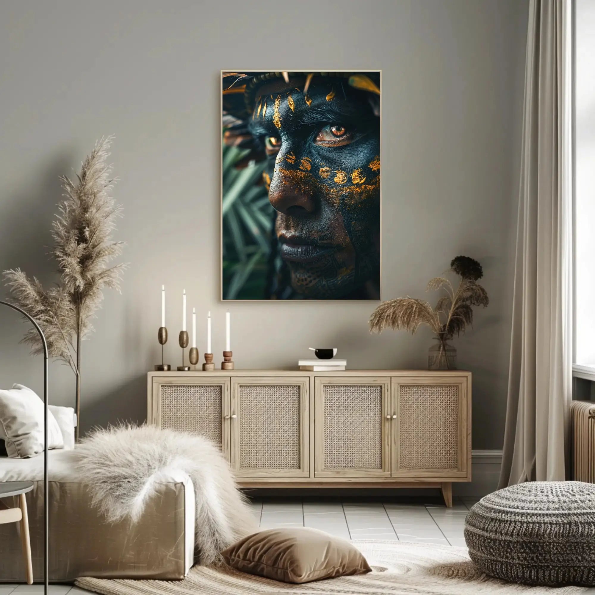 Tribal Face Art Close-Up Cultural or Heritage Poster PosterGoat