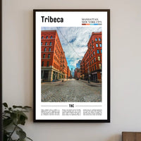 Tribeca's Iconic Architecture in Urban Scene Travel Poster PosterGoat