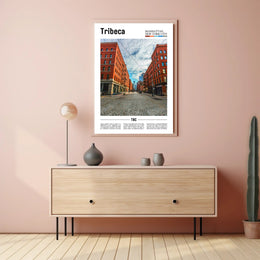 Tribeca's Iconic Architecture in Urban Scene Travel Poster PosterGoat