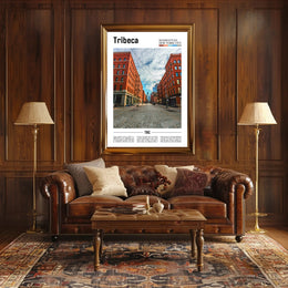 Tribeca's Iconic Architecture in Urban Scene Travel Poster PosterGoat