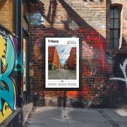 Tribeca's Iconic Architecture in Urban Scene Travel Poster PosterGoat