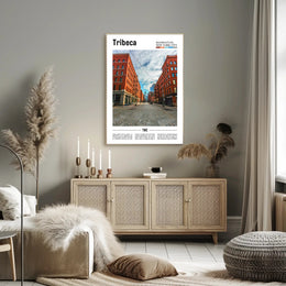Tribeca's Iconic Architecture in Urban Scene Travel Poster PosterGoat