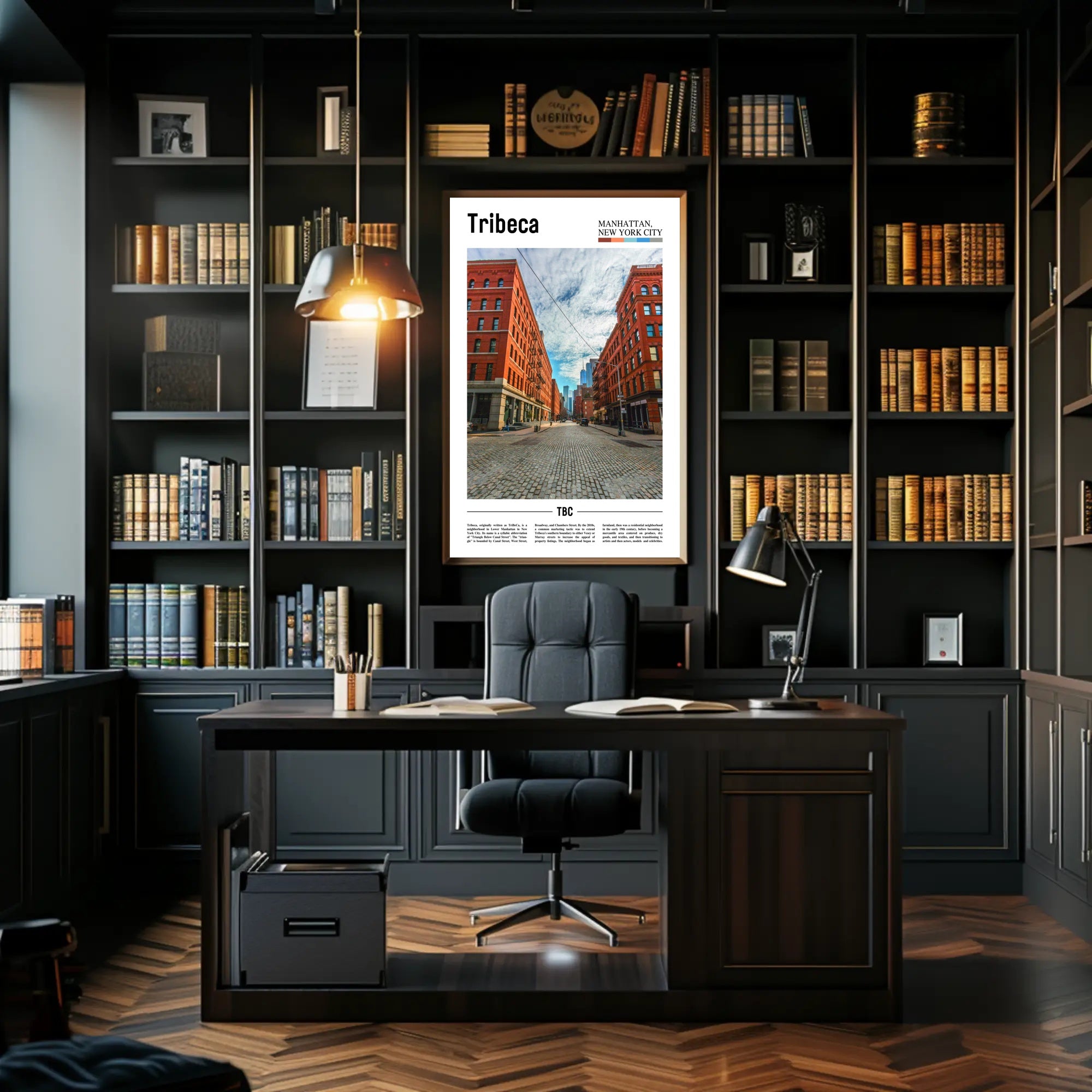 Tribeca's Iconic Architecture in Urban Scene Travel Poster PosterGoat